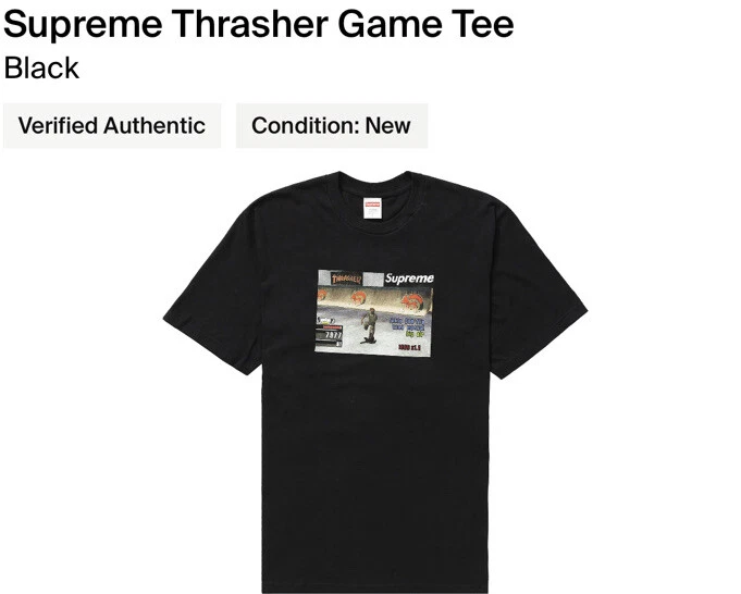 T shirt de jeu Supreme Thrasher ! FW21 ! Noir ! Petit ! Neuf avec étiquettes ! Super rare ! 100 % authentique !!
