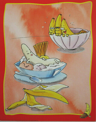 STUDIO B. KUNSTDRUCK FUN FOOD BANANA ART PRINT POSTER 50x40cm