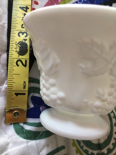 VINTAGE ‘60s White Milk Glass Luncheon Set Harvest Grape 10” Plate Pedestal Cup - Picture 12 of 12