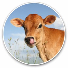 2 x Vinyl Stickers 10cm - Jersey Cow Calf Cattle Farm Cool Gift #15585