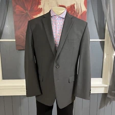 Chaps Blazer Mens 46R Polyester Blend Stretch Sport Coat Suit Jacket Gray
