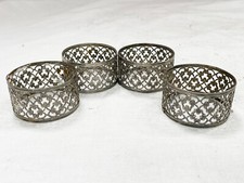 VINTAGE SET OF NAPKIN RINGS ORNATE SILVER PLATE DESIGN
