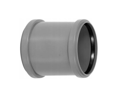 Ablaufrohrverbinder 110 mm grau Steckverschluss Abwasserrohrmuffel