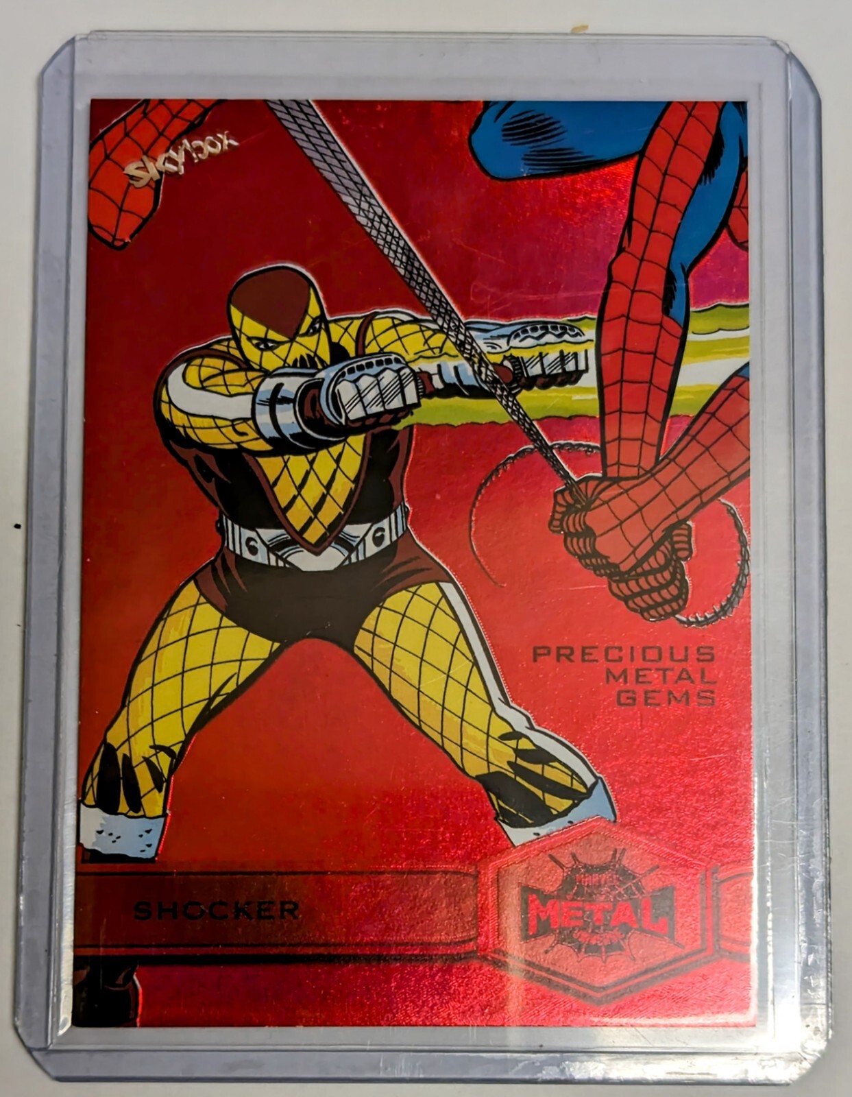 2022 Marvel Metal Universe Spider-Man #178 Shocker Red PMG Gems 36/100