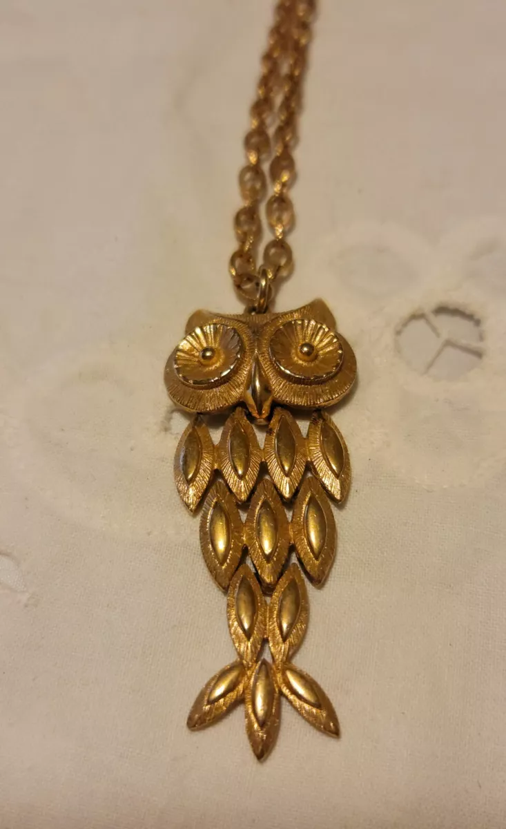 Vintage avon owl necklace sale