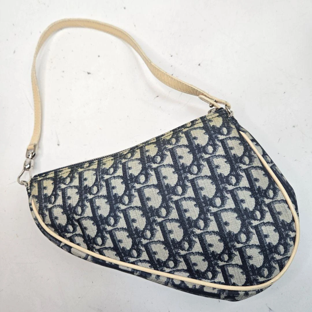 Christian Dior Sac à Main Sac Selle Sac Accessoire Pochette Marine Trotteur PVC Cuir 