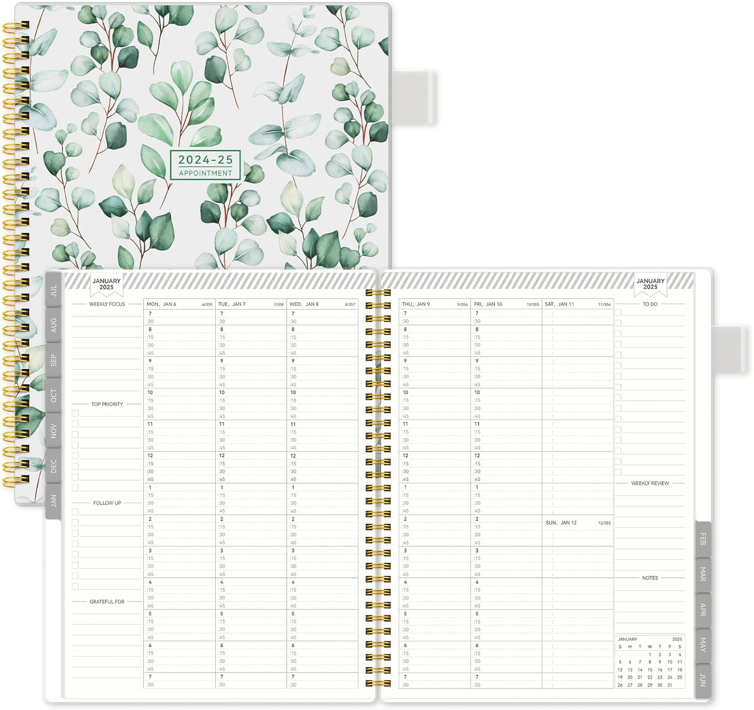 Appointment Book 2024-2025, 2024-2025 Weekly & Monthly Planner, Jul 2024 - Jun 2