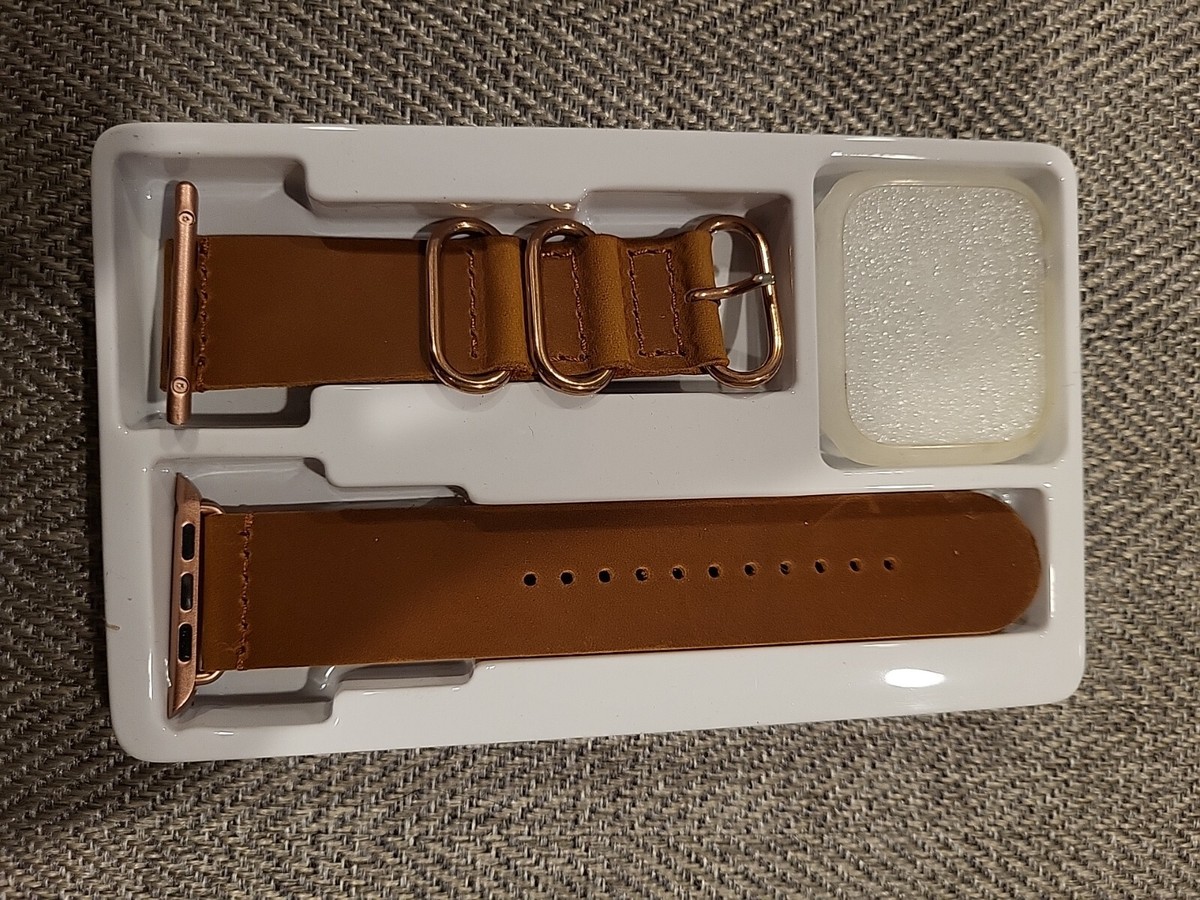 SUNFWR Apple Watch Band 38-40mm Classic Vintage Leather Brown Band