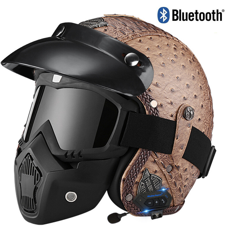 Buy Vintage Motorcycle Open Face Helmet Motorbike Vespa Jet-Helmet With - View #7