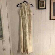 Carmen Marc Valvo Elegant Ivory Wedding Evening Appliqu Bodice Size 2 Dress