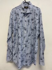CIRCLE OF GENTLEMEN PURE COTTON LS SHIRT IN BLUE FLORAL SIZE 16.5 BNWOT S203 