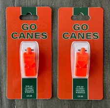 Fox 40 Go Canes Classic Pealess Whistle 115dB Orange Set of 2