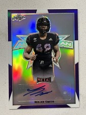 NOLAN SMITH eagles 2019 Leaf Army All-American purple metal AUTO # 6/7 Autograph