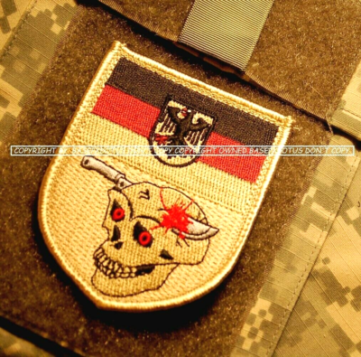 Copytec Patch 'Deutscher Kampf Veteran' – Bundeswehr-Skull-Aufnäher (75 Mm) Mit Klettrückseite, Für Jacken & Uniformen