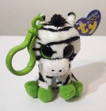 Ty Beanie Boos❤️ZIG ZAG THE ZEBRA  3" Clip SOLID EYES New MWMT's