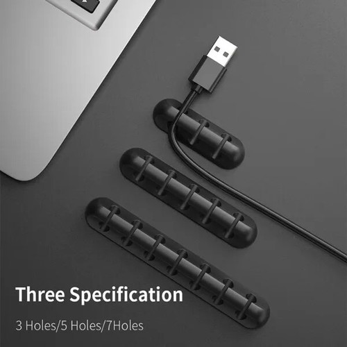 Cable Holder Ties Management Clips Tidy Lead Desk Charger Wire USB Organizer UK - Afbeelding 8 van 9