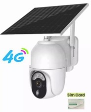 Solar Security Camera Outdoor 4G LTE SIM PTZ Pan Tilt 4MP Night Vision No Wi-Fi