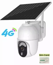 4G SOLAR Security HD 4MP Camera, 12m AI Human Detection,2-Way Audio,App,Sim Card