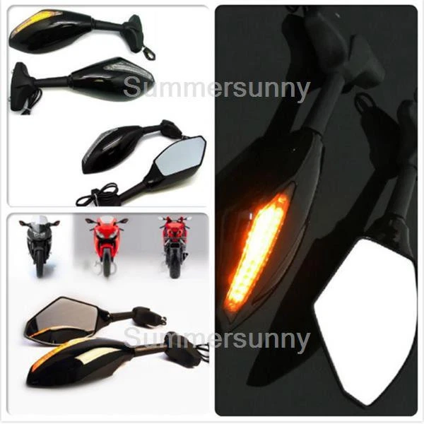 8 ESPEJOS RETROVISORES LED TIPO MOTO INDICADOR DE GIRO PARA YAMAHA FZR600 YZF 600 R1 R6 R6S Foto 4 de 4