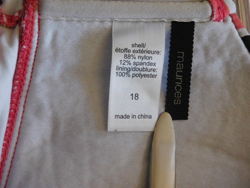 Maurices Swim Top Women's Halter Black, White & Pink TOP ONLY Size 18 - Picture 6 of 7