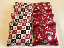 8 CORNHOLE BEAN BAG CORN HOLE ALABAMA CRIMSON TIDE 