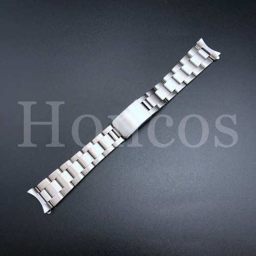 Correa de reloj pulsera de repuesto Oyster de eslabones sólidos curvos 18 19 20 21 mm - Imagen 8 de 11