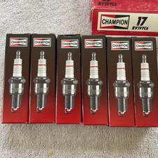 Lot If 6 Champion 17, RV19YC6 Spark Plugs Copper Plus Made In The USA