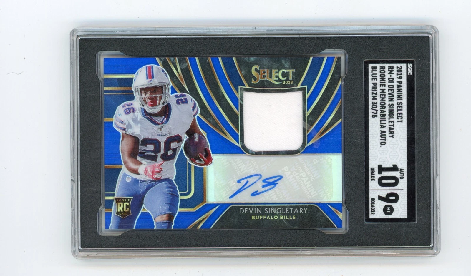 Devin Singletary Panini Select Rookie Signature Memorabilia Prizm #RMDI Blue