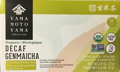 Yamamotoyama Japanese Organic DECAF GENMAICHA Green Tea with