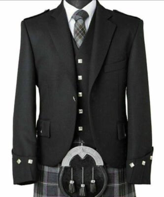 Scottish Argyle Kilt Jacket & 5 Knöpfe Weste für Hochzeit Party, Weihnachten