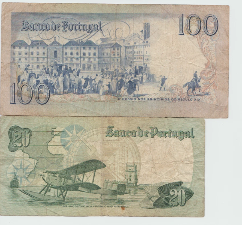 Banco De Portugal 100 and 20 Escudos 1978 - 1984 two Bank notes - Image 4 of 4