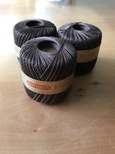 JP Coats Knit-Cro-Sheen Boilfast  Brown  - 3 Balls, 175 Yds Each