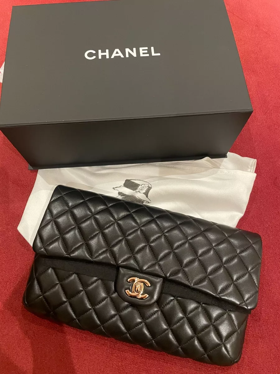 CHANEL Lambskin Quilted Clutch, Black- BNIB | eBay