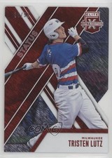 2017 Panini Elite Extra Edition Status Red Die-Cut /99 Tristen Lutz #34 8k4