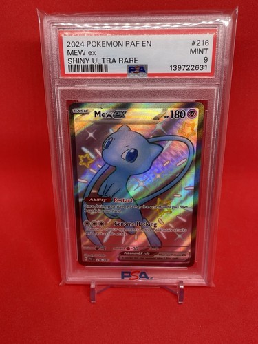 Pokemon Mew EX TCG Paldean Fates Holo Shiny Ultra Rare Card 216/091 PSA 9 Mint