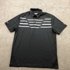 Under Armour Polo Shirt Mens 2XL Black Gray Stripe Coldblack HeatGear Golf