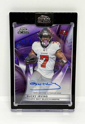 Topps Chrome Black 2025 Bucky Irving Buccaneers RC Auto Purple /75 #AU-BI