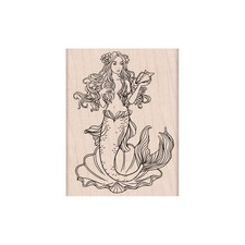 Hero Arts K6229 Woodblock Stamps, Mermaid 4"X2.875", Clear