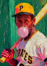 Roberto Clemente Pirates Puerto Rico Baseball Legend Artist Signed Limited 2/30
