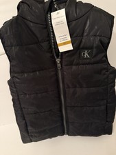 Calvin Klein - Boys Black Hooded Puffer Gilet Childrensalon Outlet