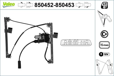 VALEO Fensterheber 850452 für VW VENTO 1H1 1H5 1H2 GOLF 3 Variant Syncro 1HX1