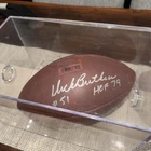 Dick Butkus Autographed Football, Inscripted And Authenticated, HOF 79 51 JSA