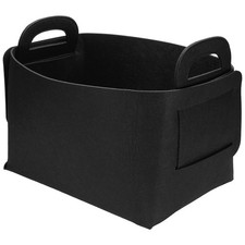 Felt Storage Bin, 14.2x9.8x9" Felt Storage Box with Handles, Black