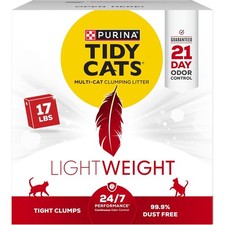 Purina Tidy Cats Lightweight 17lb Clumping Cat Litter Multi-Cat 24/7 Odor Contro