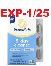 Renew Life 3 Day Cleanse Total Body Reset - 12 Capsules SEE PIC 4 DATE