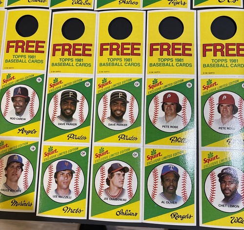 1981 Topps SQUIRT Baseball COMPLETE SET 22 Uncut Panels Rickey Henderson - Picture 9 of 10