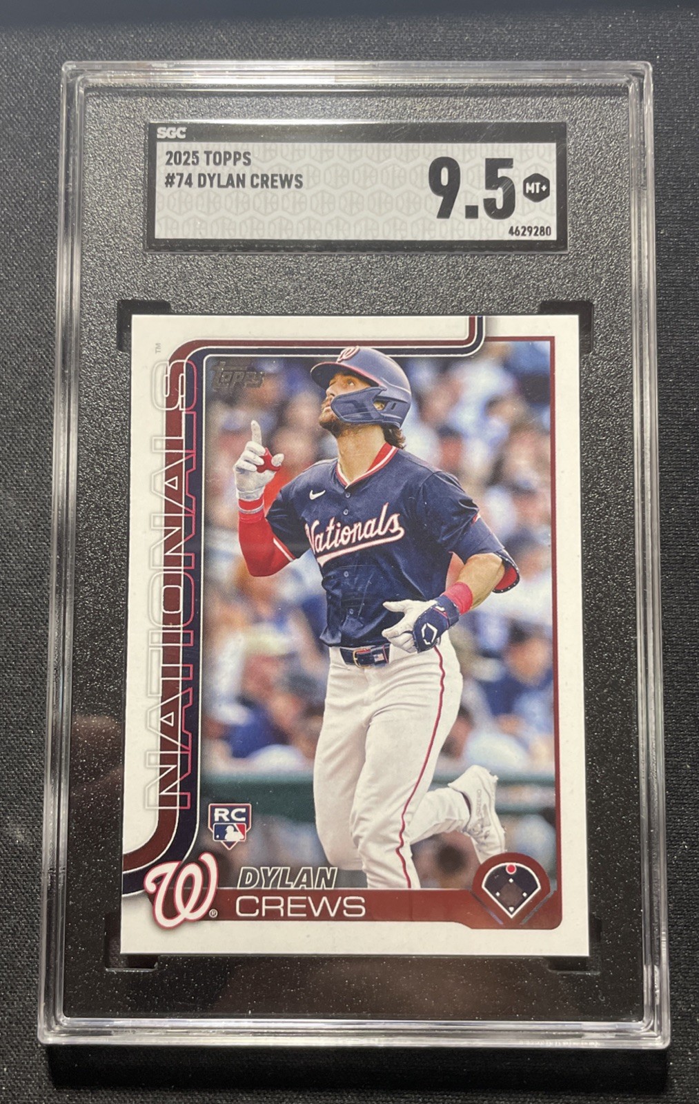Dylan Crews 2025 Topps #74 Rookie SGC 9.5 Mint+ Washington Nationals MT+