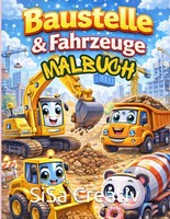 Baustellenfahrzeuge Malbuch FüR Kinder 3-7 Jahre, Ausmalbilder Bagger, KräNe