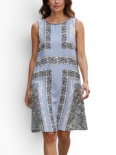 Joe Fresh Paisley Sleeveless Dress Size 8 Knee Length Lined Career Casual Comfy