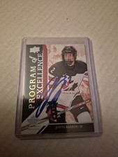 Justin Barron Signed UD Team Canada Juniors Signature Auto Autograph POE Rookie